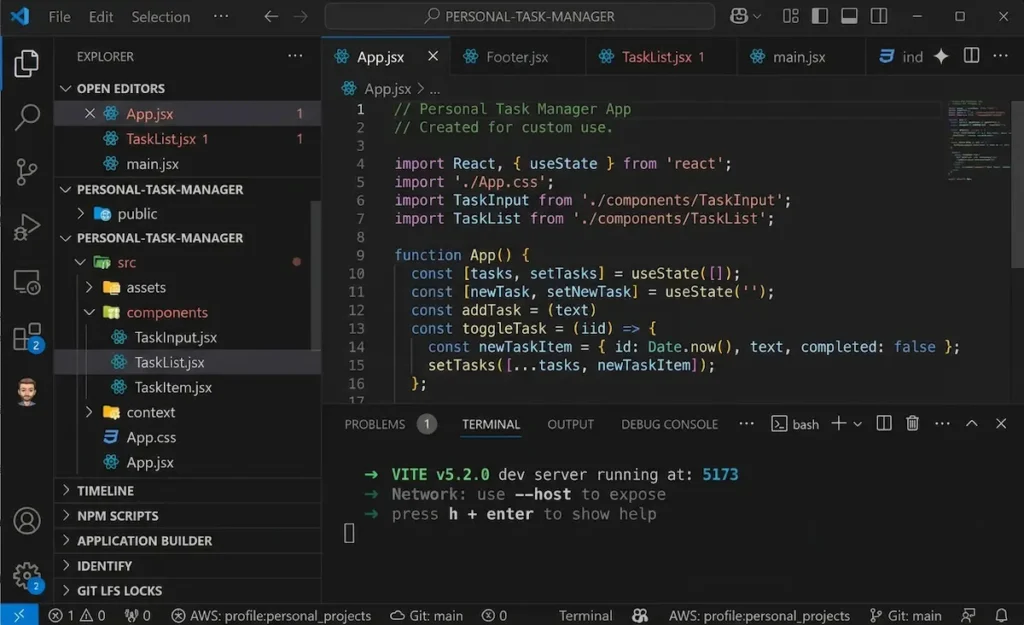 React Project Folder Screenshot