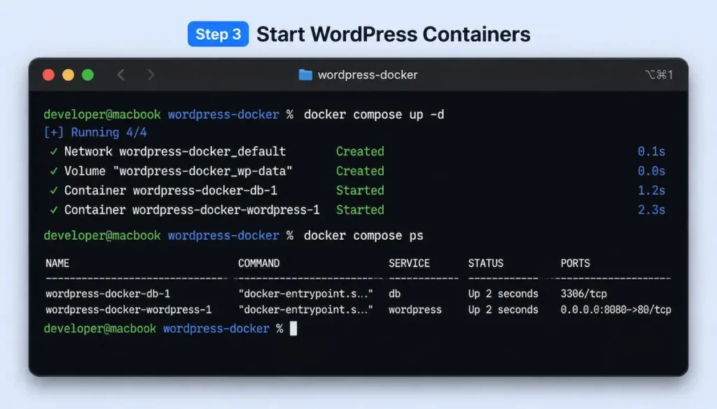 Start WordPress Containers